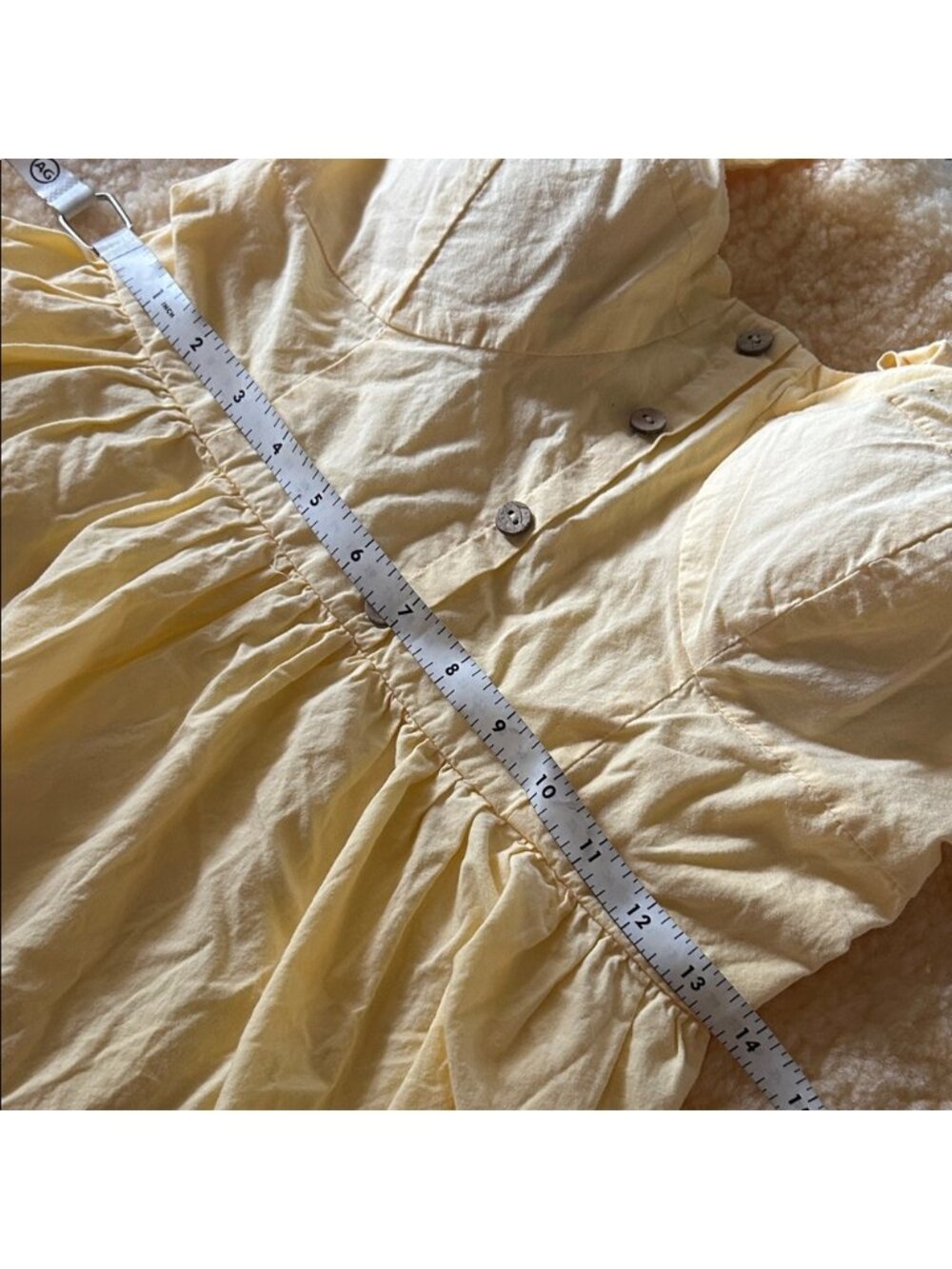 Lemon Yellow Buttoned Mini Dress - Picture 4 of 6
